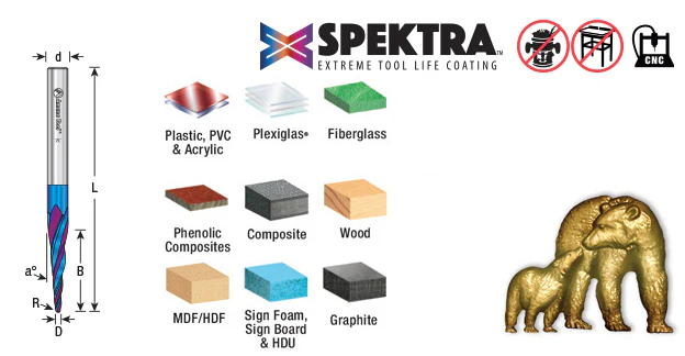 Amana 46280-K Spektra Solid Carbide Tapered 3D Spiral Bit, 6.2° Angle - Image 4