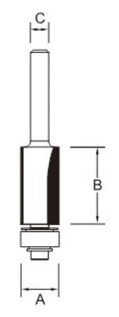 Arden Down Shear Flush Trim Bit - 19.05mm Diameter 50.8mm Cut Depth - Image 2