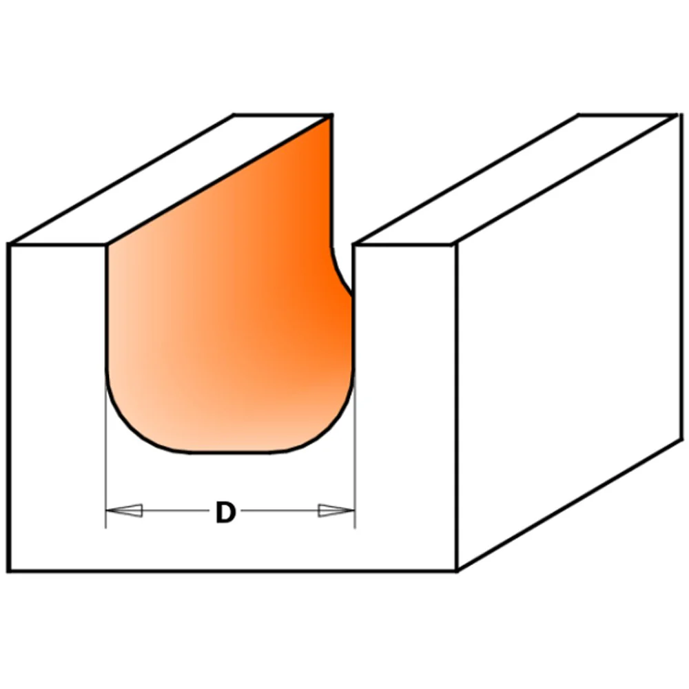 CMT Bowl-Tray Bit - 19mm Diameter 6.35mm Radius 1/4" Shank - Image 2