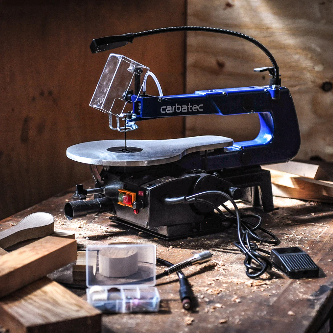 Carbatec 400mm Variable Speed Scroll Saw with Rotary Tool - Image 2