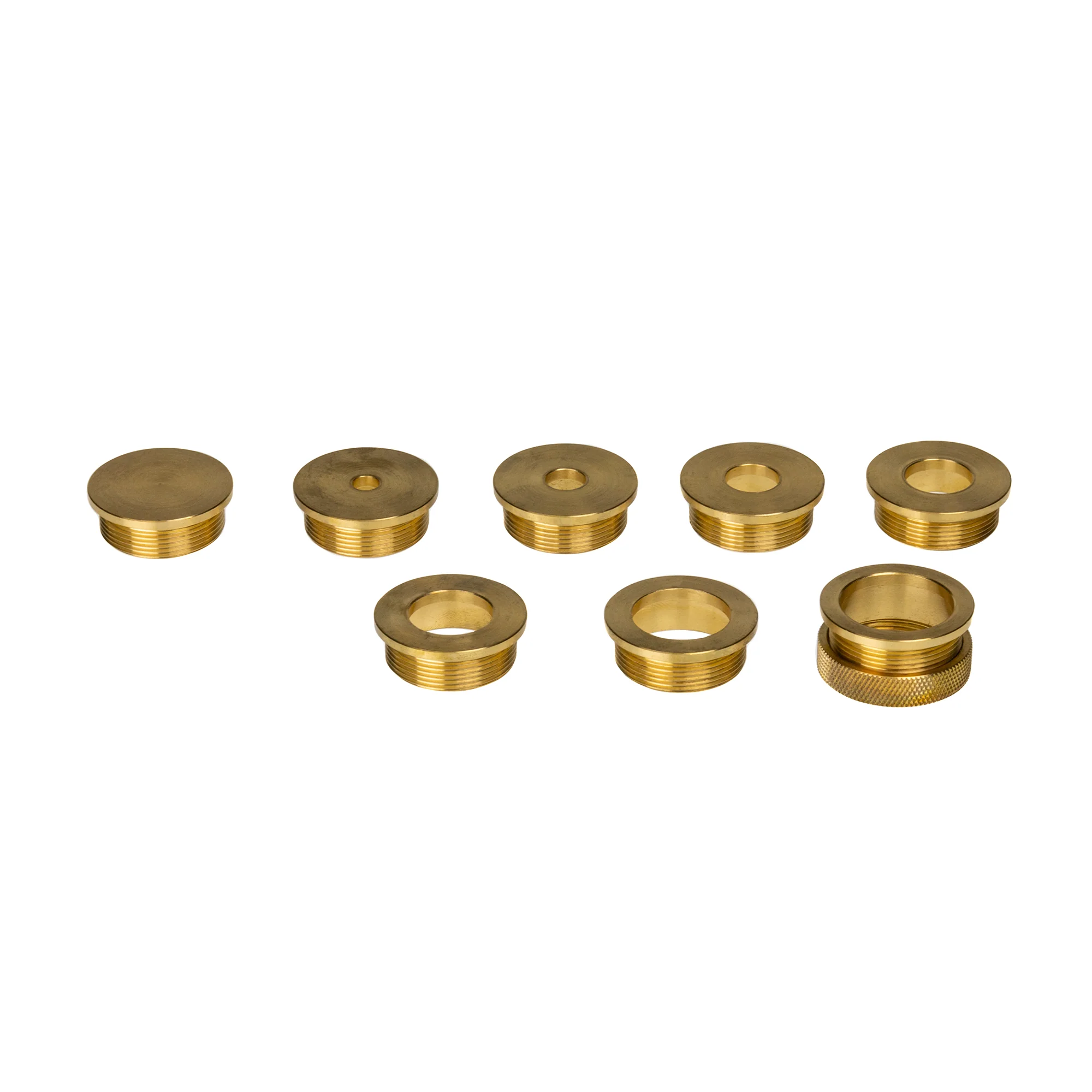 Carbatec Router Plate Insert Set – 9pce Solid Brass Inserts - Image 3