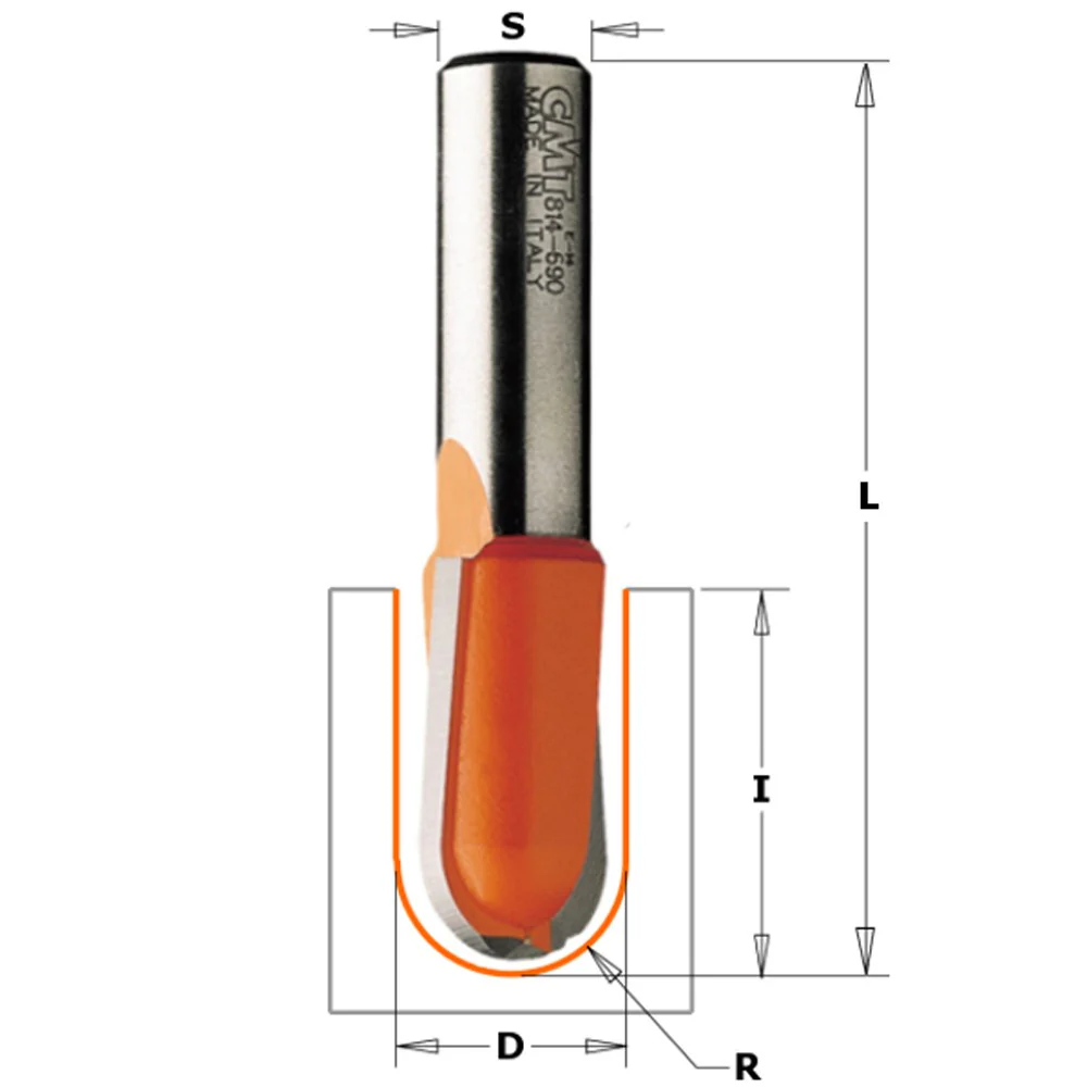 CMT Round Nose Bit - 3/4 diameter 11mm 1/4" Shank