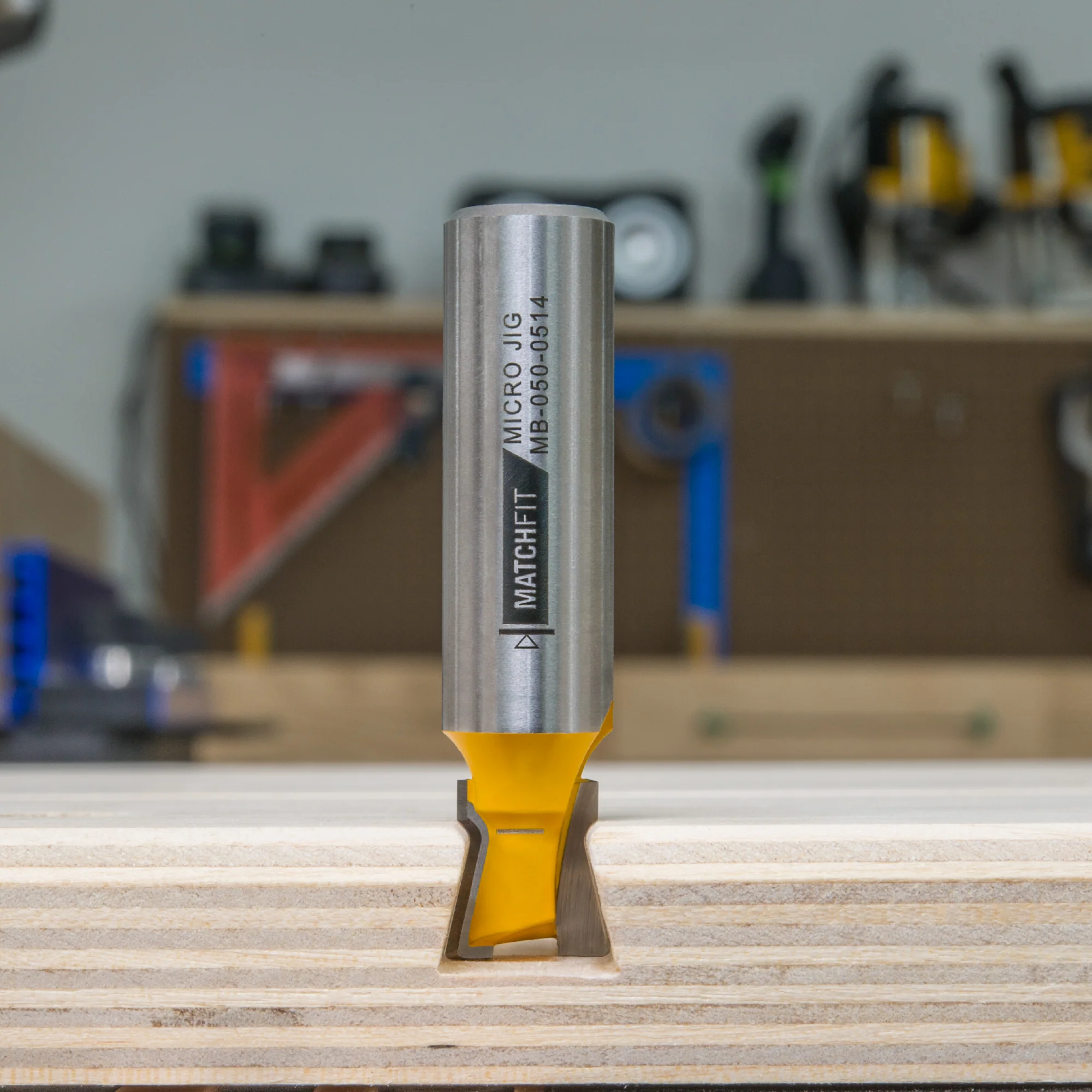 Microjig Matchfit dovetail router bit 1/2in shank 1/2in cut 14 degree with round - Image 3