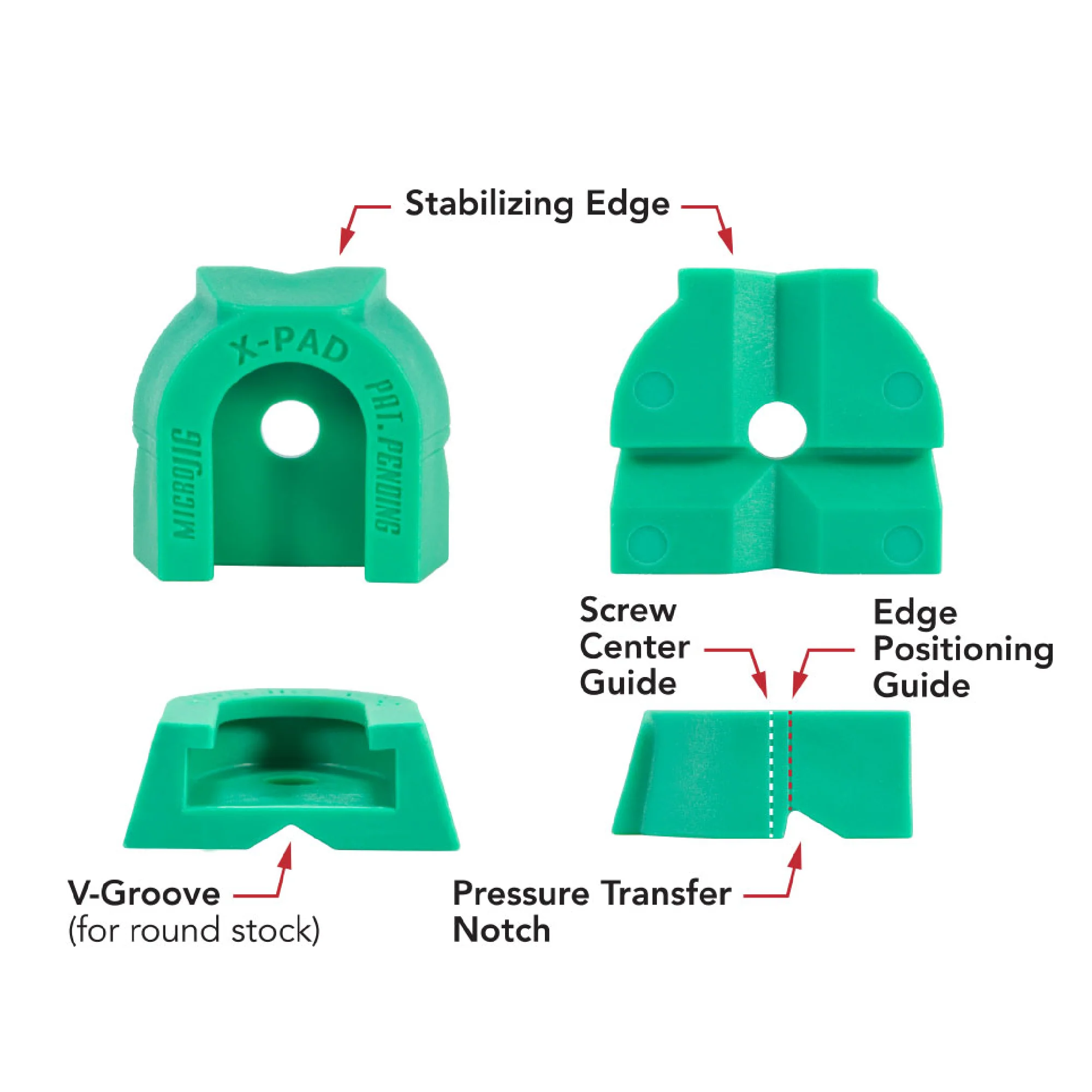 Microjig Microjig X-pad clamping heads to suit Matchfit dovetail clamps DVC538K2 - Image 2