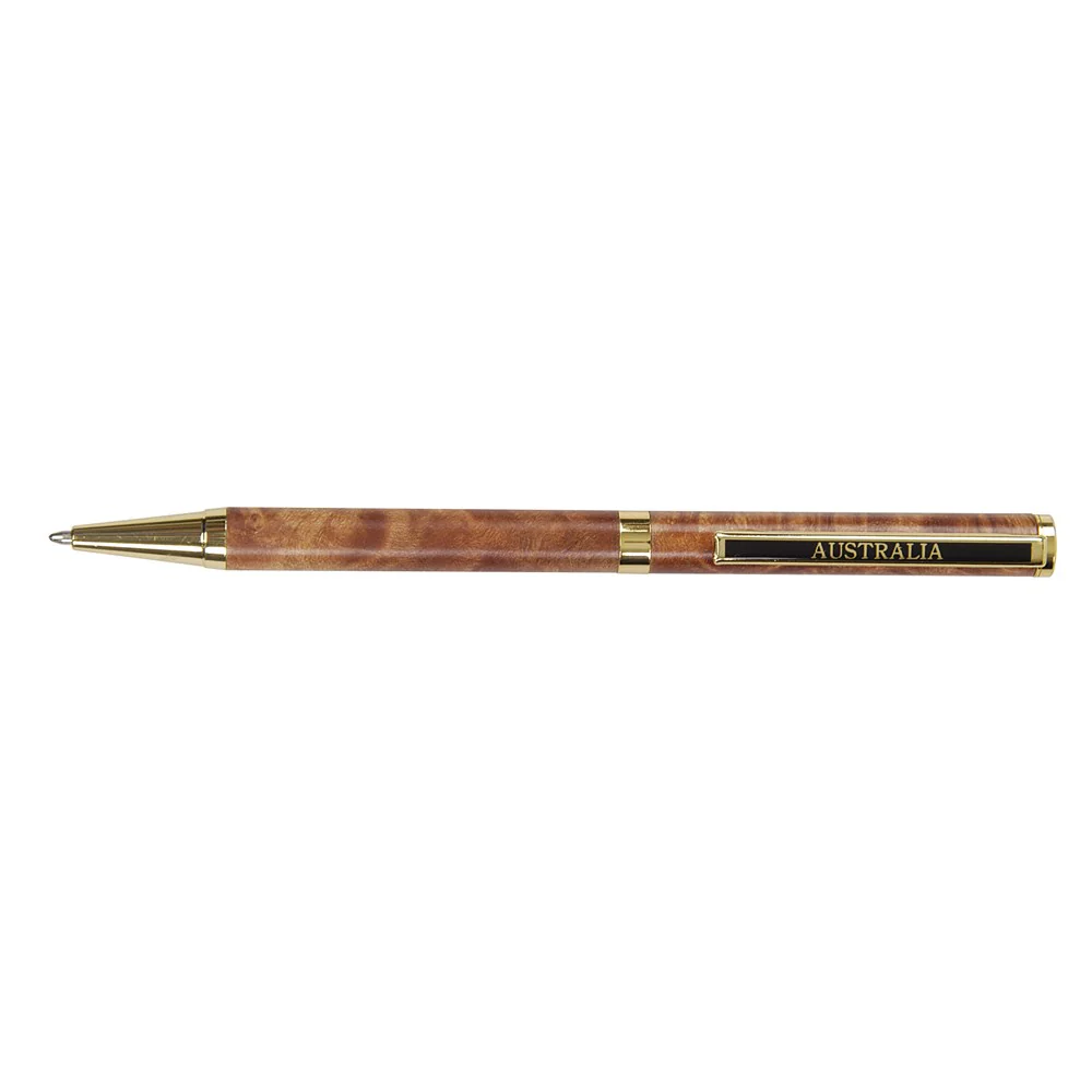 Carbatec Ball Point Pen Parts Gold Finish W/ 'Australia' Clip - 5 Pack - Image 2