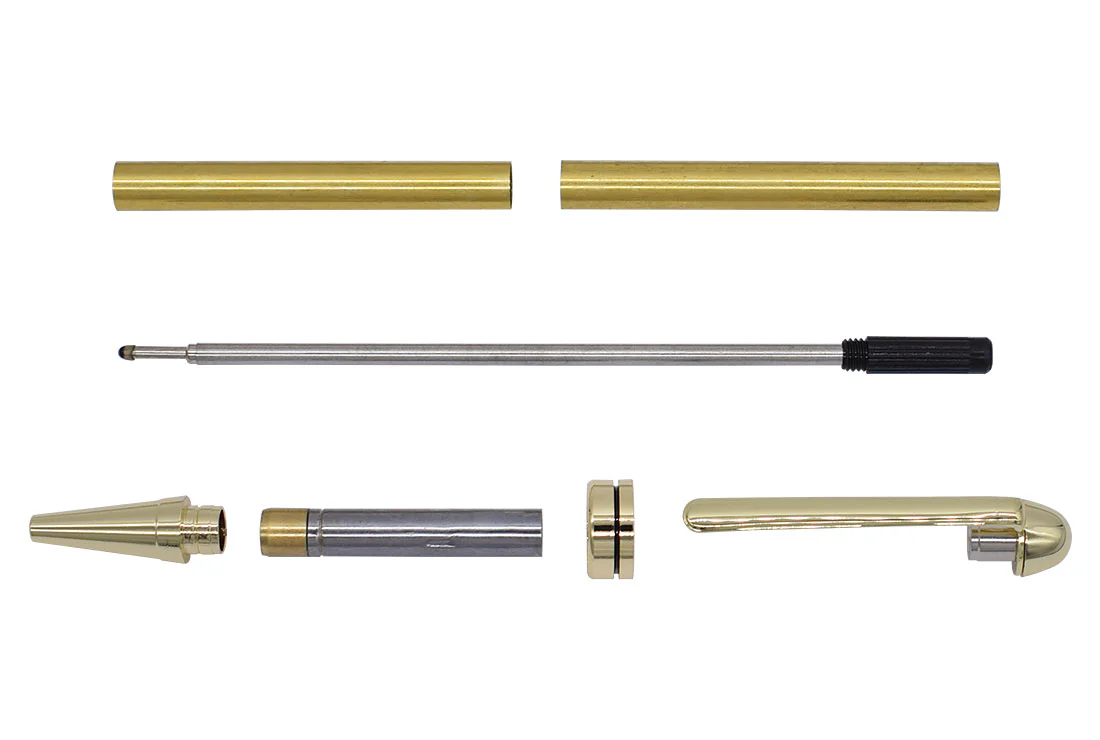 Carbatec Ball Point Pen Parts Gold Finish - 5 Pack - 24kt gold plating - Image 3
