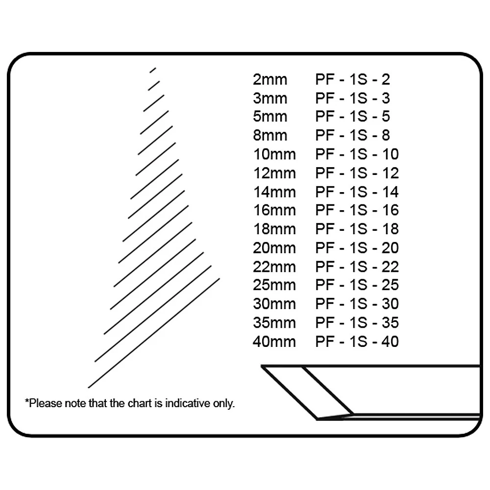 Pfeil Double Bevel Straight Skew - 12mm - #1S - Image 2