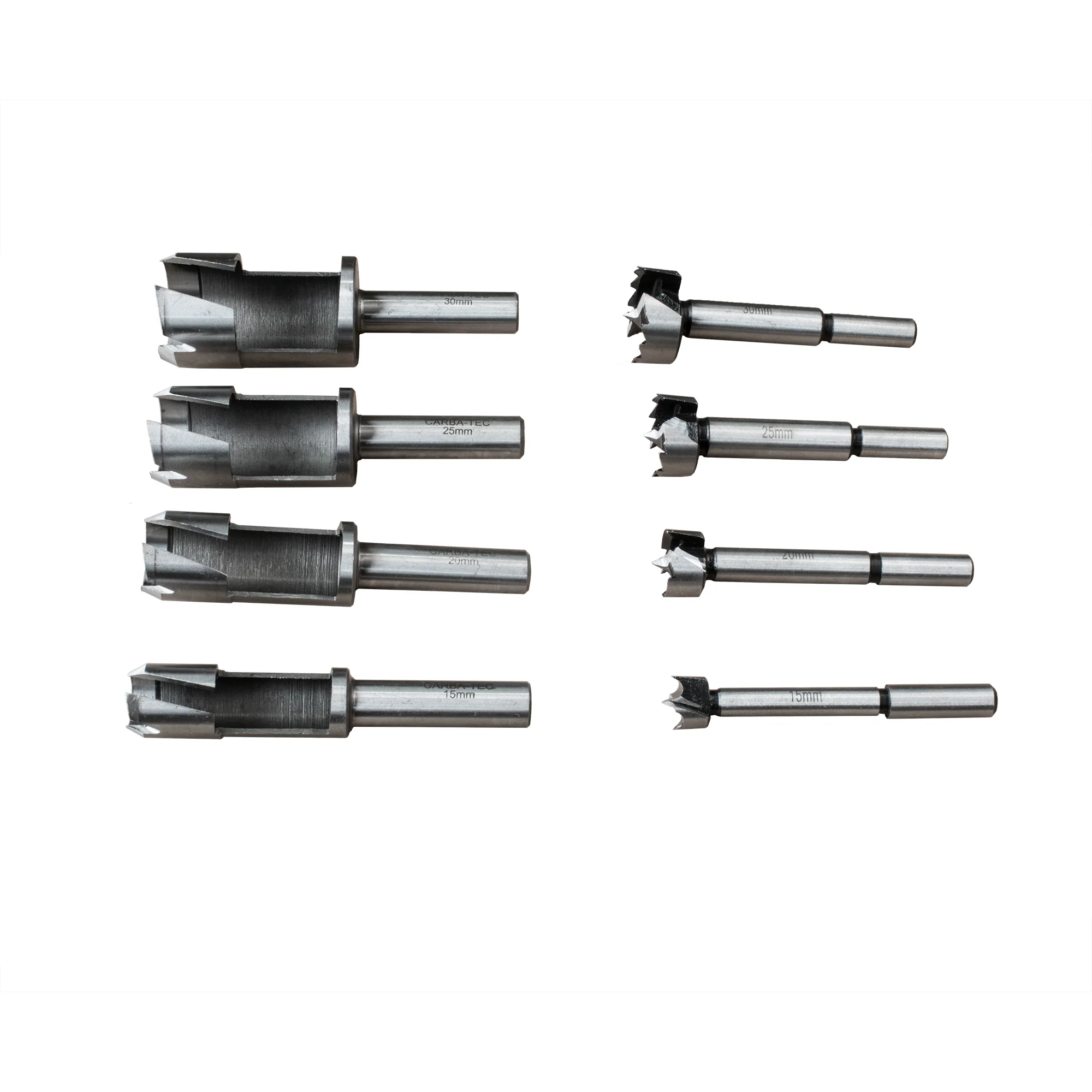 Carbatec Drill & Barrel Plug 8pce cutter Set - Large