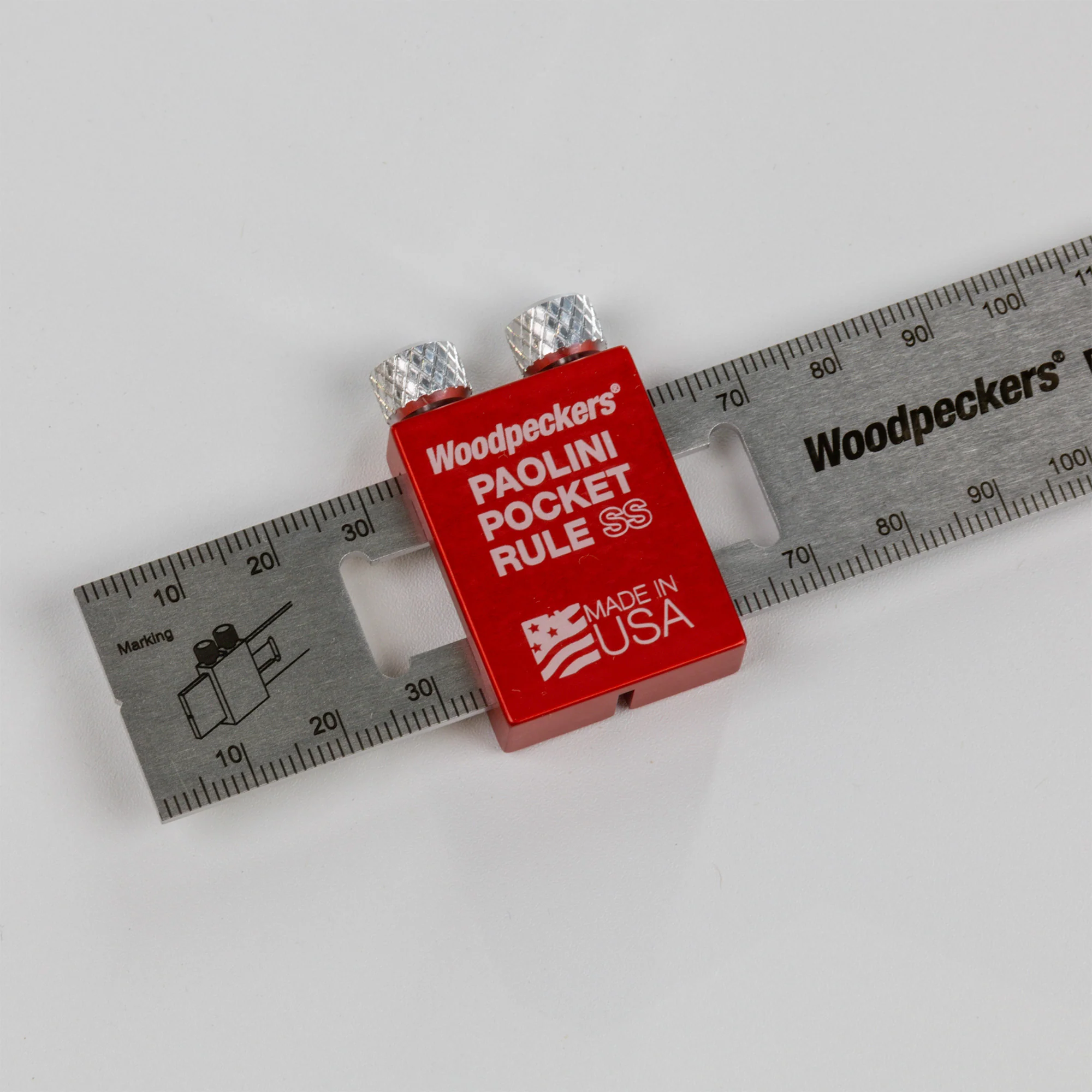Woodpeckers Paolini Pocket Rule 200mm Stainless Steel PPRSS-200-19 - Image 3